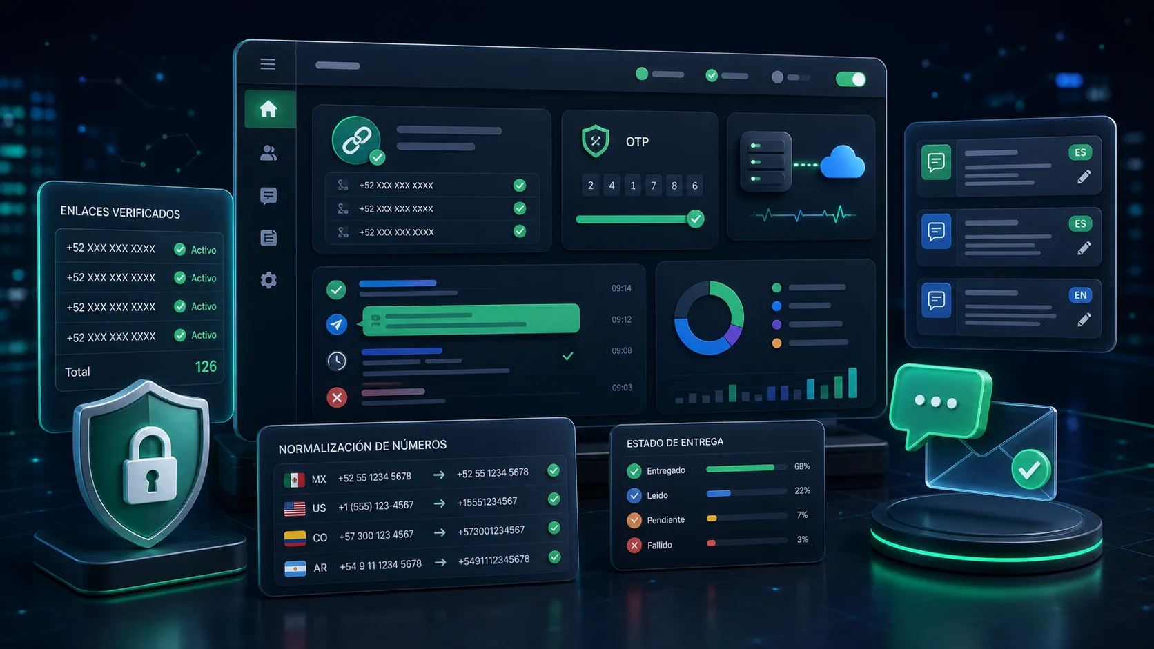 Visual del modulo WhatsApp Notifications para WHMCS